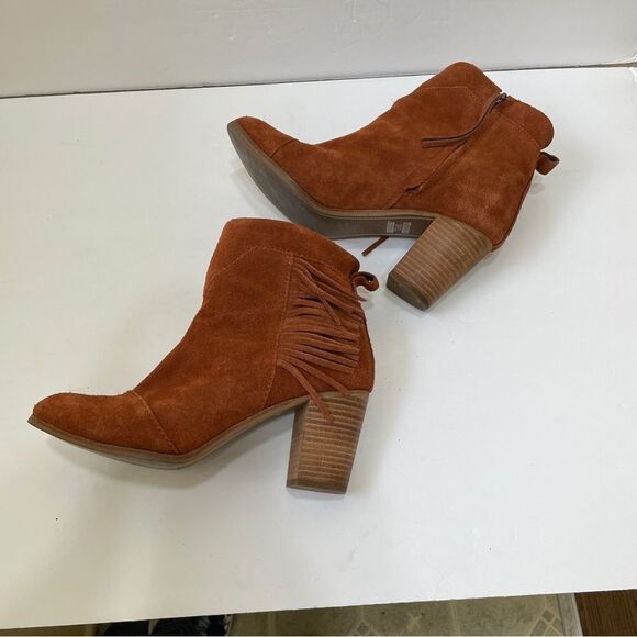 TOMS‎ FRINGE ANKLE BOOTS IN BROWN SUEDE - Picture 5 of 9